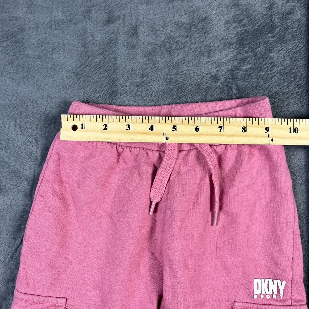 DKNY & Childrens Place Girls 4T Outfit Lot 3pc Pink Fleece Pants Tee Navy Dress